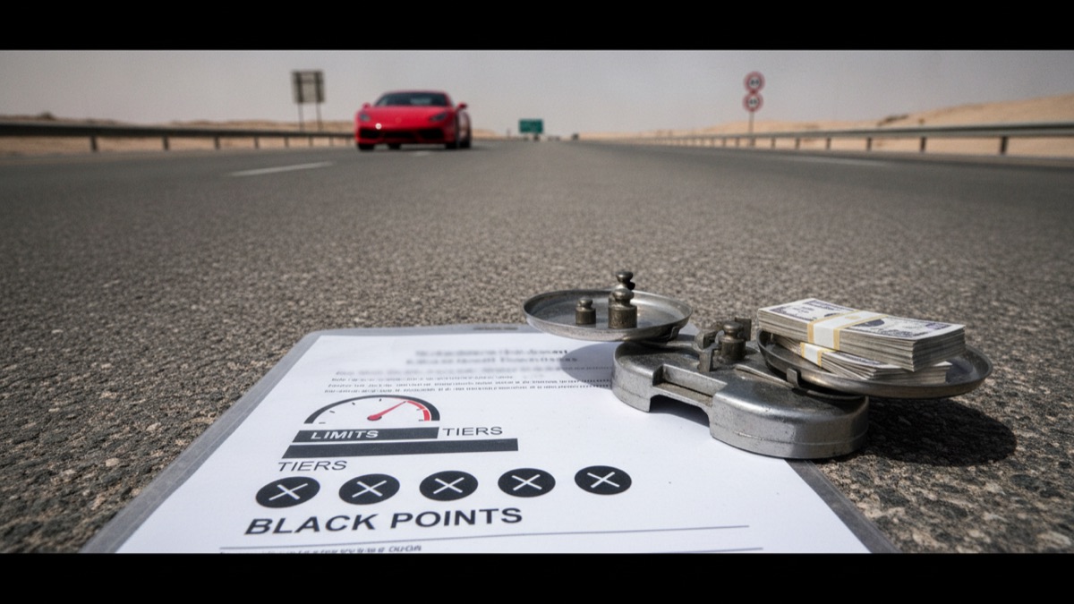 Editorial illustration for UAE Speeding Fines Guide: Limits, Tiers and Black Points